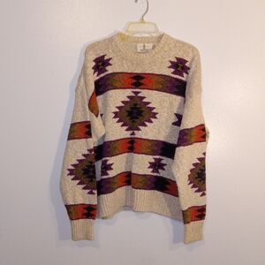 Vintage Austin Reed Multicolor Geometric Crewneck Sweater